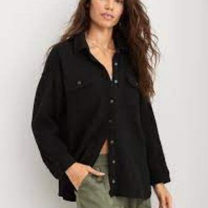Aerie Lumberjane Waffle Shirt Black XXL